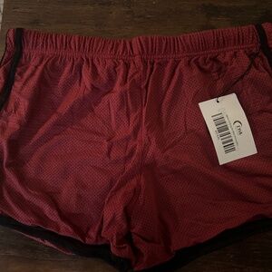 Zyia maroon training day mesh shorts